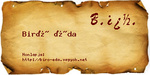 Biró Éda névjegykártya